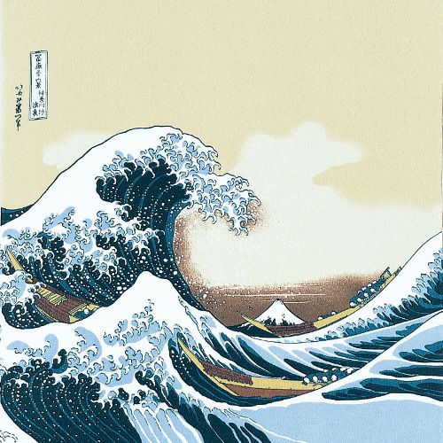 Furoshiki Musubi Ukiyo-e Great Wave and Fuji
