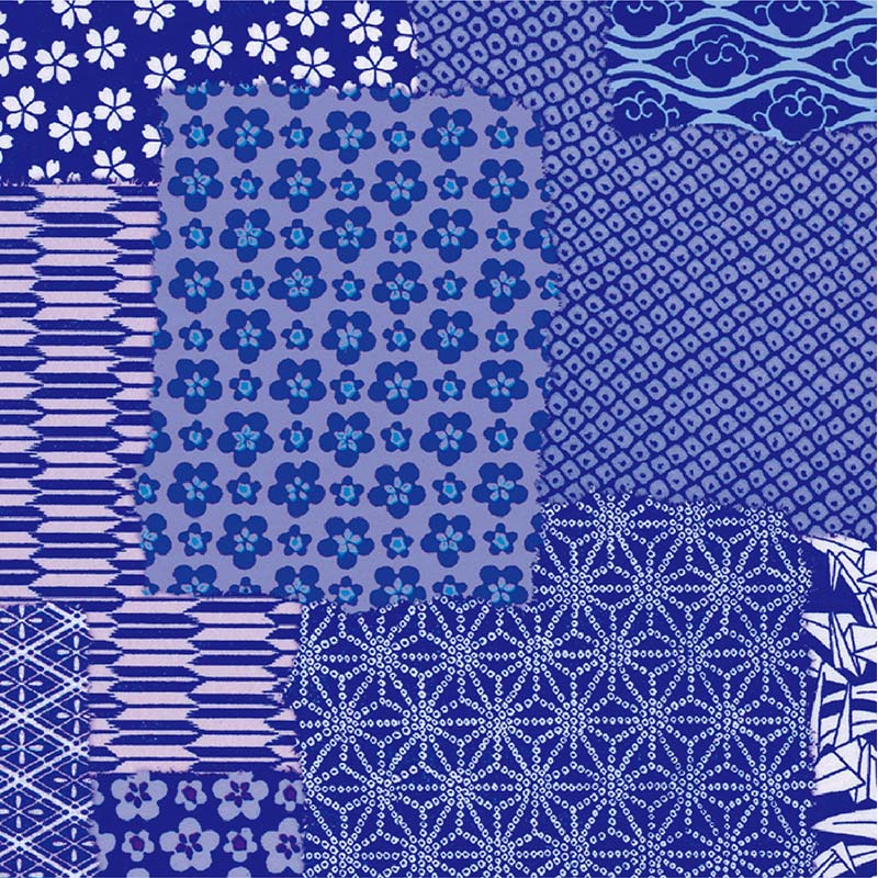 Giấy gói Chiyogami Awase màu navy của Sasagawa