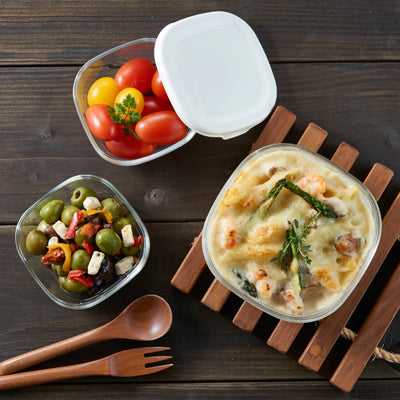 Bộ ba hộp thủy tinh chịu nhiệt HARIO thật