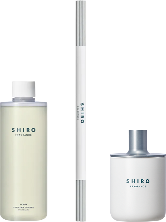 Bộ khuếch tán hương SHIRO gồm tinh dầu, que và bình thật